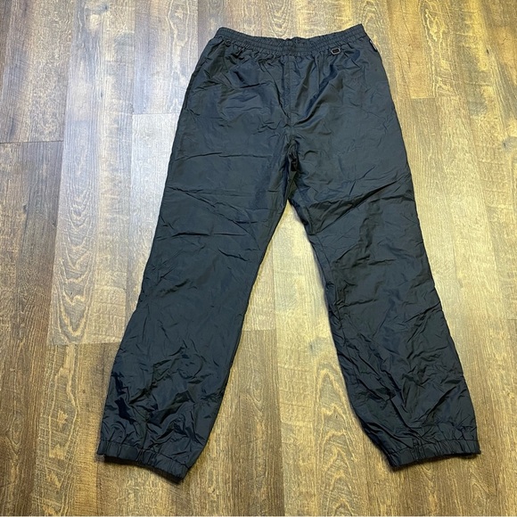 Obermeyer Cannon Men XL Elastic Waist Ski Rain Pants Black Nylon Unlined - Picture 1 of 13